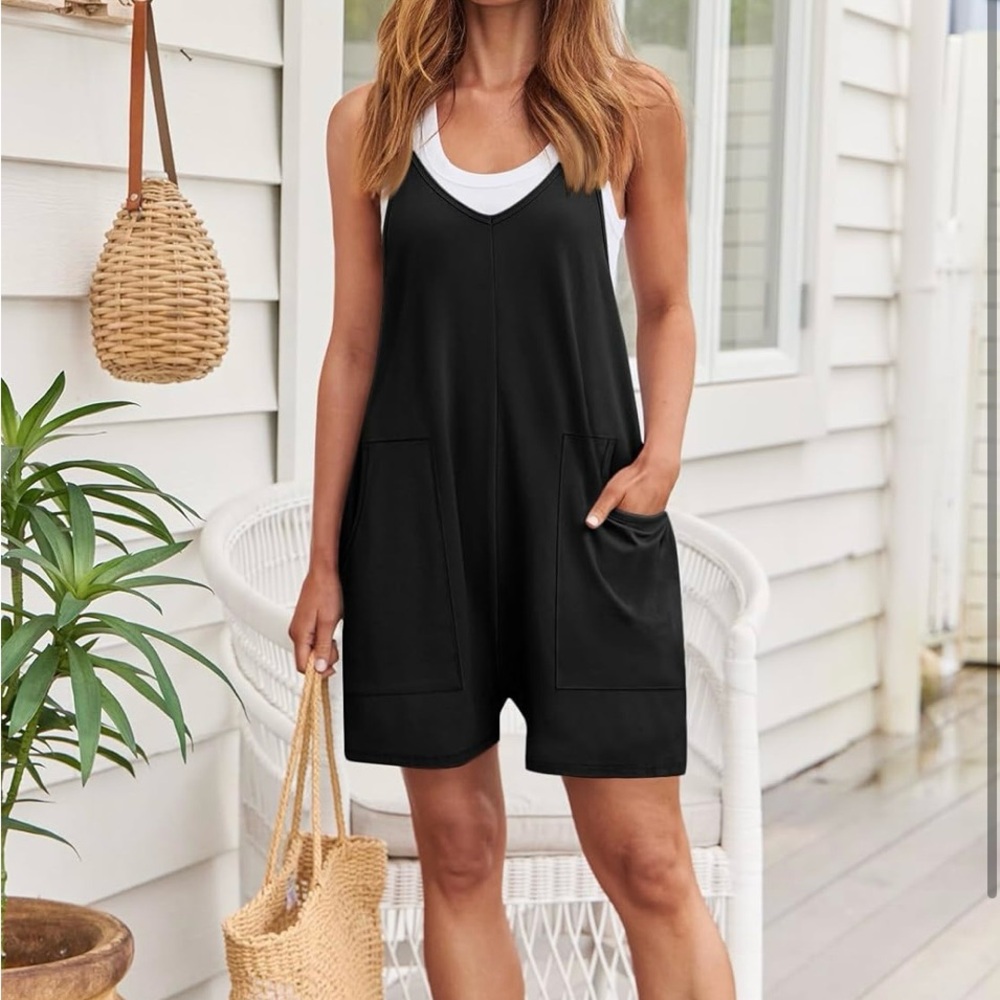 BRAND NEW Black Causal Romper and Cover Up NWT - Picture 4 of 5